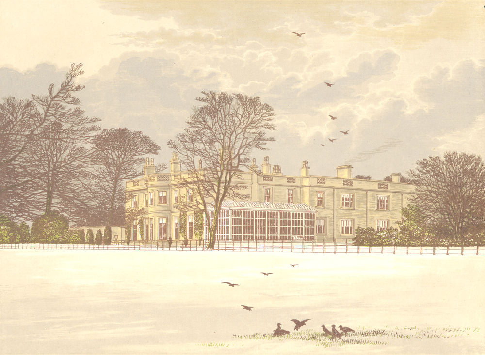 EDNASTON LODGE, Derby, Derbyshire (Kingdon) 1892 old antique print picture